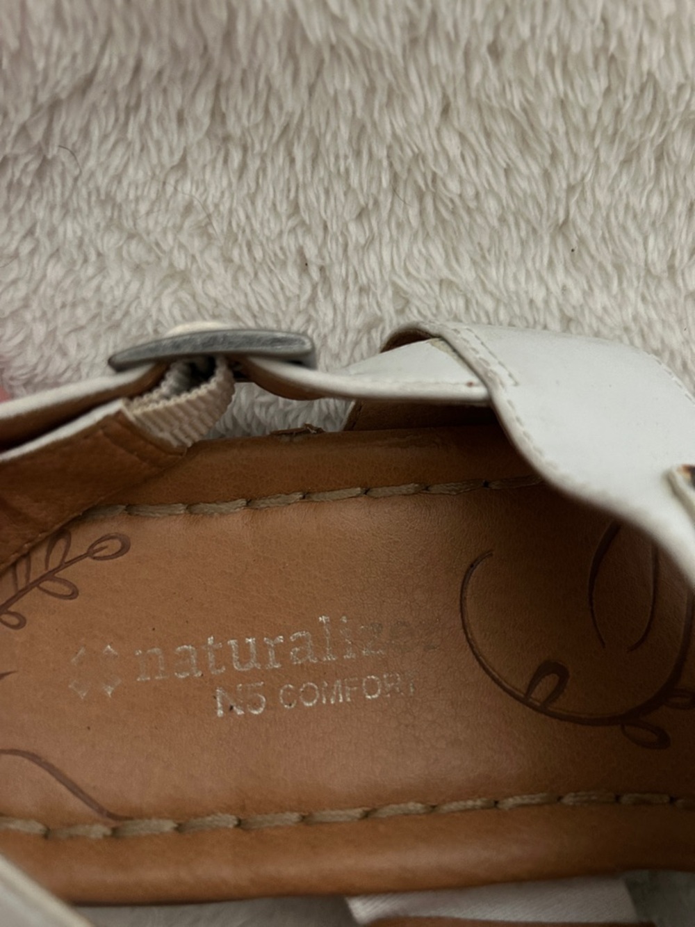 Naturalizer White Embellished Thong Sandals with Jewel Accents - Picture 2 of 3
